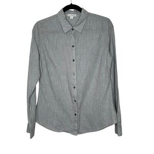 James Perse Light Blue Button Down Collared Shirt w/Long Sleeves #Wes3717 Med.